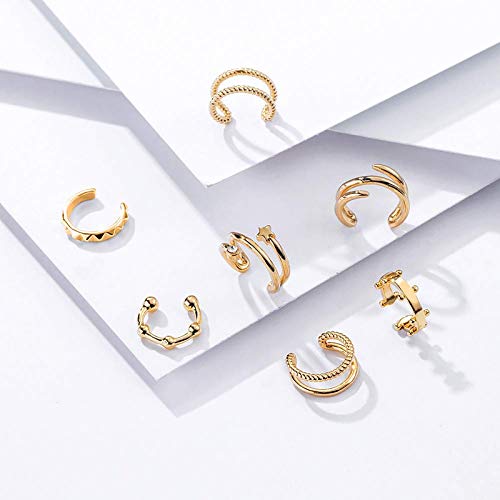 Erpels 10pcs Ear Cuff Set Gold Dainty Helix Cuff Earrings Sparkling