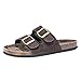 Muk Luks Men's Parker Duo Starpped Brown Slide Sandal