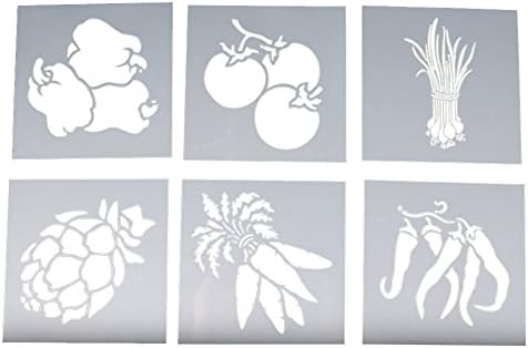 6pcs Plastic Stencil Vegetable Fruit Shape Cake Stencils Cake Cookie Stencil Fondant Mould