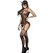 QueensHot Sexy Sheer Lingerie Babydoll Suspender Corset Nightie Leotard Body Suit Stocking,Black-cut Out Style,Large