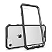 iPhone 7 Case Clear, Pajuva PC+TPU Transparent Case Thin for iPhone 7 Crystal Clear Case With Bumper (Black)