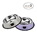 Ureverbasic Cat Bowls Pet Bowl Stainless Steel Cat Food Water Bowl with Rubber Base Small Pet Bowl Cat Feeding Bowls Set of 2