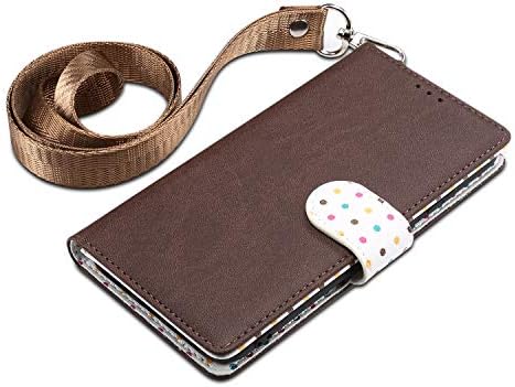 Cover for iPhone X/iPhone XS, GOOYIN Simple Fashion Women Exquisite Flip Case Premium PU Leather Shockproof Folio Book Magnetic Close Vintage Wallet Phone Case With Kickstand and Card Slots, Brown