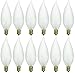 Sterl Lighting 25 Watt E12 Candelabra Small Base CA32 4.01Inch 150Lm CFF Decorative Frosted Flame Candle Pointed Tip Teardrop Shaped Incandescent Chandelier 120V 25W Light Bulb 2700K WW Frost 12 Pack