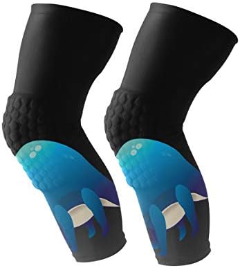 Knee Sleeve Brontosaurus Full Leg Brace Compression Long Sleeves Pads for Meniscus Tear, Arthritis, Running, Workout, Basketball, Sports, Men and Women 1 Pair