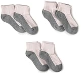 Jefferies Socks Girls' Little Sport Quarter Crew Socks Half Cushion 6 Pack