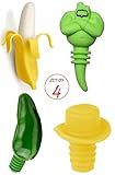 Set of 4 Silicone Bottle Stoppers – Champagne and Beverage Bottle Stoppers-Superior Build, Universal Fit-Easy to Use-BPA Free