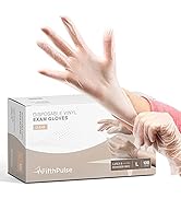 Clear Vinyl Disposable Gloves Large 100 Pack - Latex Free, Powder Free Medical Exam Gloves - Surg...