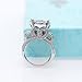 Uloveido Women's Platinum Plated Love Heart CZ Cluster Statement Big Architecture RingY426