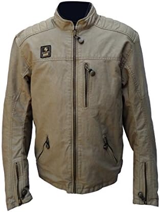 Men's Garry Sand Motorcycle Wax Cotton Armoured Jacket. GRAY