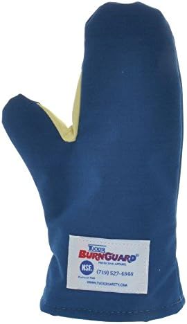 BurnGuard Nomex Oven Mitt Kevlar Gusset 12"L Blue