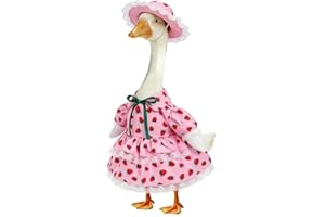 Porch Goose Outfits for 23" H Statue, Cute and Adorable Porch Goose Clothes Includes Floral Hat and Floral Skirt, Summer Outd