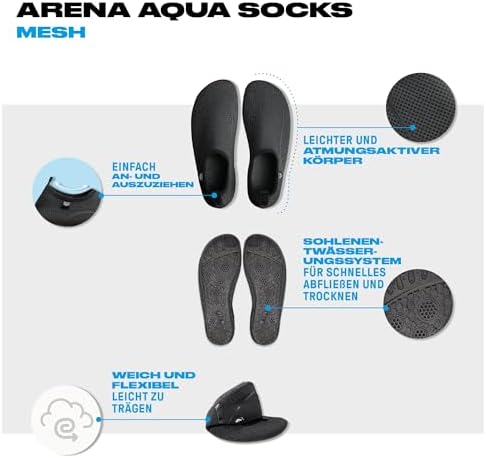 Unisex-Wassersocken mit Honigwabenmuster, Damen- und Herren-Badesocken, Schwimmsocken für Schnorcheln und Aquagym Damen/Herren, Socken mit Hervorragender Haftung, Rutschfest und Schnelltrocknend