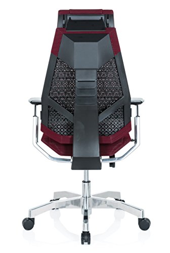 HJH-Office-652603-Sedia-Executive-Genidia-PRO-Tessuto-di-Rete-Bordeaux-Sedia-da-Ufficio-ergonomica-Cromato
