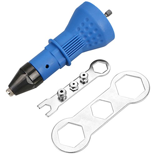 EEEKit Rivet Gun for Cordless Drill Electric Rivet Nut Gun Riveting Tool Cordless Riveting Drill Adaptor Insert Nut Tool w/ 3-pack Convertible Head