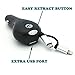 Rapid 3.1Amp Retractable Car Charger with Extra USB Port for iPhone 6 6S, Plus, 5S 5C 5 - Samsung Galaxy S6, S6 Edge, S5, S4, S3, S2, Mini, Active - Galaxy Note 5 4 3 2 Edge - LG G2 G3 G4 V10