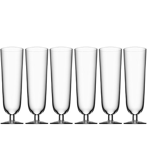 Orrefors Beer Pils 15.5 Ounce Glass, Set of 6