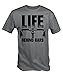 6TN Mens Life Behind Bars Funny Cycling T Shirt (Medium, Grey)