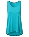 DRESSIS Women's Basic Sleeveless Round Neck Hi Low Summer Tank Top JADE 2XL