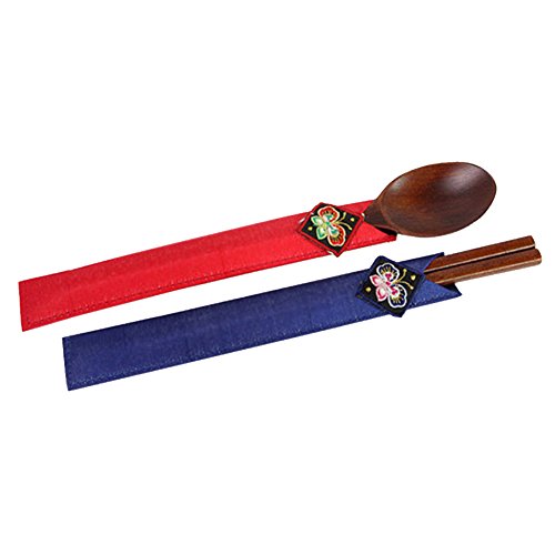 Wooden Spoons Chopsticks CutleryGift Set with Korean Traditional Lucky pouch