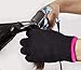 AFT90 Heat Resistant Glove for Hair Styling, Curling Iron, Flat Iron and Curling Wand, Black, Pink Edge, 1 Piece