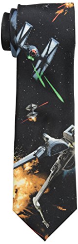 Star Wars Men's New Space Battle Scene Tie, Black, One Size