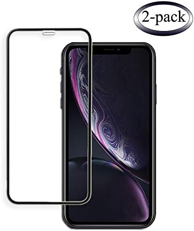 Screen Protector Compatible for iPhone XR, Tempered Glass Screen Protector, 3D Full Frame Curved Edge, 9H Hardness, Easy Installation,Case Friendly Compatible for iPhone XR[2-Pack]