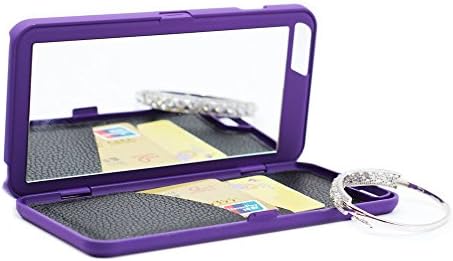 iPhone 7 Plus Case- SUNYI iPhone 7 Plus Mirror Case, Fashion Hidden Mirror Wallet Cover Card Slots Stand Feature Premium PU Leather Watering Grain PC Phone Back Cover Case for iPhone 7 Plus