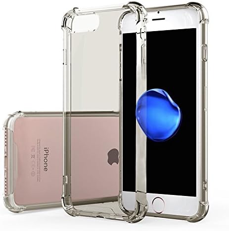iPhone 7 Case, JMcolo [Ultra Hybrid]Black Crystal Clear Flexible TPU Hybrid Protective Shock Absorbing Bumper Case with Clear Back Panel for Apple iPhone 7 4.7 inch - 2016 (Black Clear)
