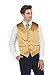 Gioberti Men's Formal 4pc Satin Vest Necktie Bowtie and Pocket Square, Gold, 2X Large