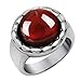 FANSING Costume Jewelry Halloween Gift Men's Stainless Steel Rings with Red Goldstone Ring for Mens and Womens Size 12