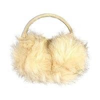 INCHOI Faux Fur Winter Chic Earmuffs- Adjustable Large Oversized Soft Furry Ear Warmers (Beige)