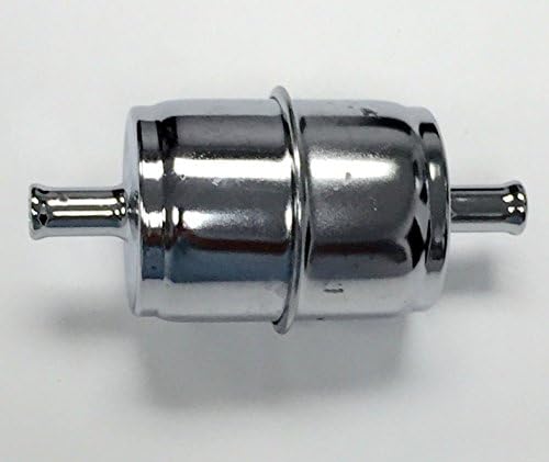 Chrome Canister Style InLine Fuel Filter 3/8" Hose Carbureted Chevy Ford Mopar