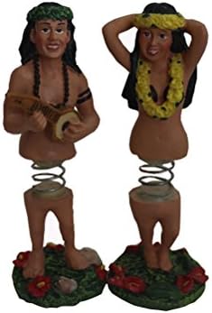 TBW 6.3'' Hawaiian Ukulele Boy and Dancing Girl Bobblehead Dashboard Doll