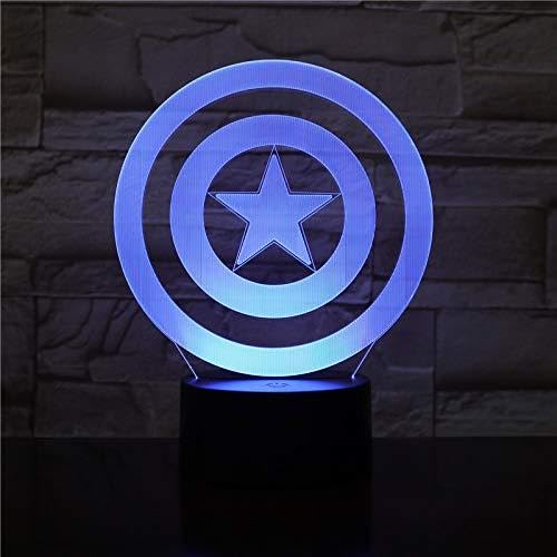 Wolobox LED Lamp Comic Crest Captain America Black Hawk Color Changing USB Night Light and Decoration