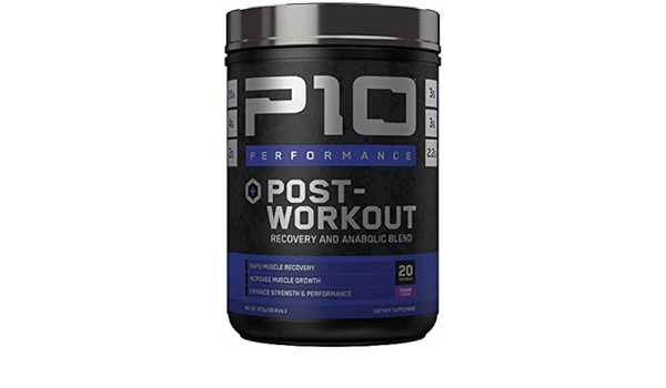 Amazon Com P10 Performance Post Workout Jar Recovery And Anabolic Blend Formulated For Muscle Recovery And Growth 20 Servings Grape Flavor Health Household