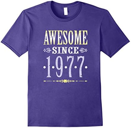 Mens Awesome Since 1977 Funny 40th Birthday Gift T-Shirt 40 Years 2XL Purple