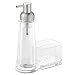 iDesign Clarity Plastic Dispenser Countertop Scrubby Kitchen, Bathroom, Vanity Counter Organization, Soap Pump Caddy