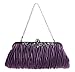 Pulama® - Evening Handbag Classic Satin Detachable Strap Purple Clutch