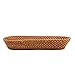 MyGift 15 Inch Rattan Bread Basket, Long Woven Tabletop Serving Platter, Brown