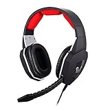 HUHD HO-939MV 6 in 1 Stereo Gaming Headset Newest Optical Fiber Noise Cancelling Headband Headphone with Detachable Microphone for Xbox One, Xbox 360, PS3, PS4, PC, MAC - Black