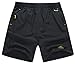 Singbring Men's Outdoor Active Quick Dry Athletic Hiking Shorts Zipper Pockets Large Black(326)