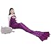 Xjamus Handmade Mermaid Tail Blanket Adults,Soft Cozy Crochet Knitting Sleeping Camping Bag All Seasons,Birthday Gift Shawl Couch Throw Blanket(Tassel Purple)