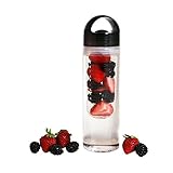23oz Fruit Infuser Water Bottle with Loop Cap - BPA free - Black