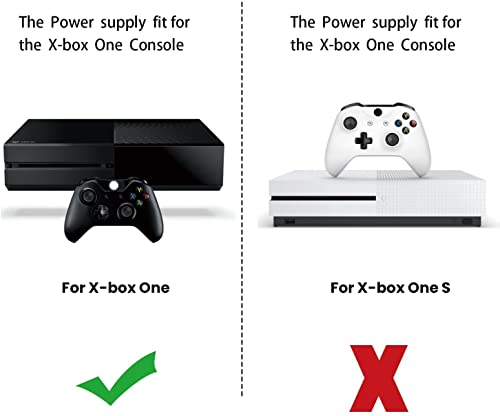 Xbox One Power Supply Brick, [Advanced QUIET VERSION] AC Adapter Power Supply Charger Cord Replacement for Xbox One 100-240V, Black