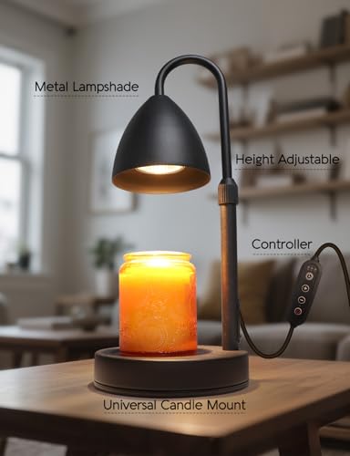 MRSZIRUI Candle Warmer Lamp with Timer Dimmable, Lamp Candle Warmer Birthday Gifts for Women, Black Adjustable Wax Melter Warmer for Jar Candles, House Warming Gift Home Decor