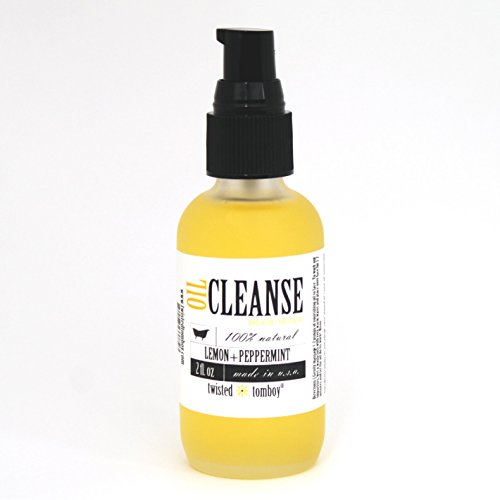 100% Natural Hydrating Facial Cleansing Oil Face Wash For Clean & Clear Skin (Lemon+Peppermint Essential Oils Blended W/ Jojoba, Avocado, Castor and Sweet Almond Oil) HANDMADE IN USA