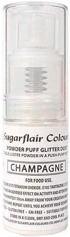 Sugarflair Powder Puff Glitter Dust Spray - Oyster 10g (prev Champagne), 54518