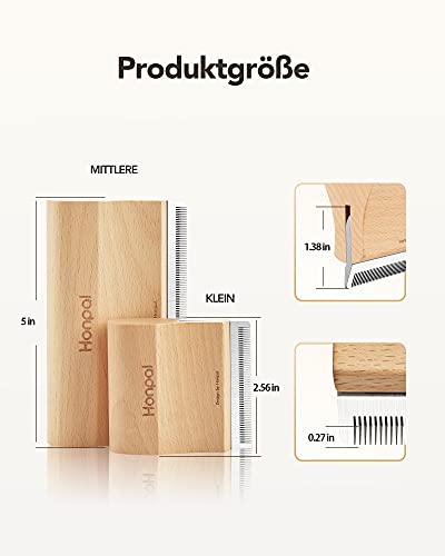 Honpal Haustier Hundebürste Katzenbürste, Haustier Bürsten, Haar Entferner Haustierbürste für Langhaar und Kurzhaar, effektiven Entfernung von Unterwolle und Vorbeugung von Haarballen (S)
