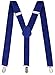 Livingston Mens Suspenders Clip-On Adjustable Elastic Work Suspenders for Men, Royal